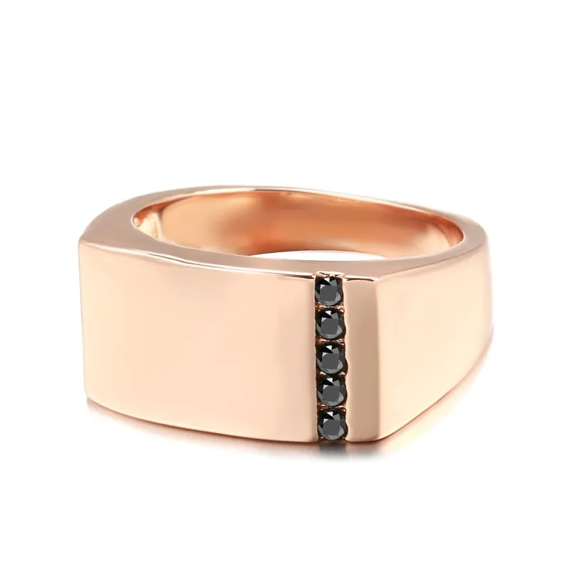 New Large Glossy Rose Gold Geometric Rings for Men Women