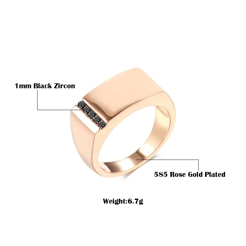New Large Glossy Rose Gold Geometric Rings for Men Women