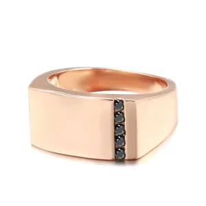 New Large Glossy Rose Gold Geometric Rings for Men Women