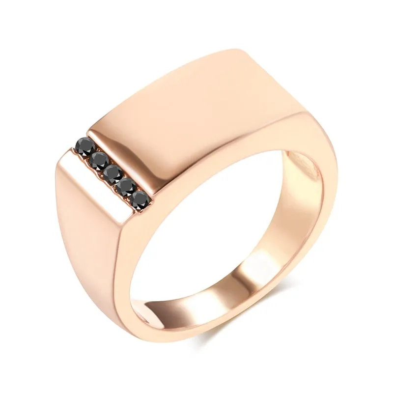 New Large Glossy Rose Gold Geometric Rings for Men Women