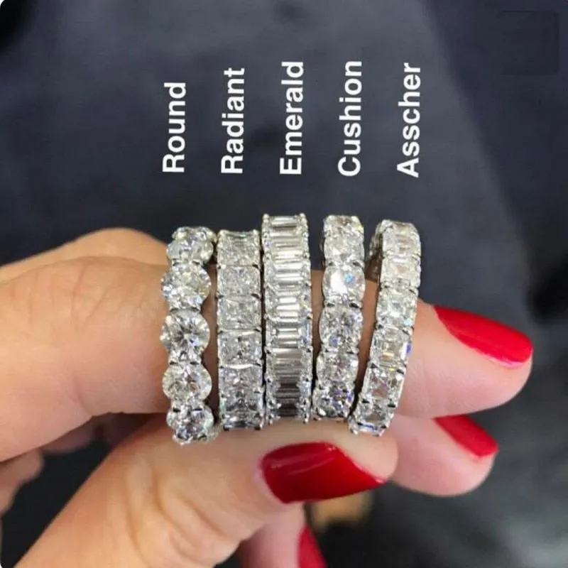 NEW Multiple Cutting Luxury AAAA Cz Diamonds Eternity Promise Rings