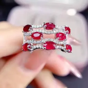 New Simulation Mozambique Ruby Rings