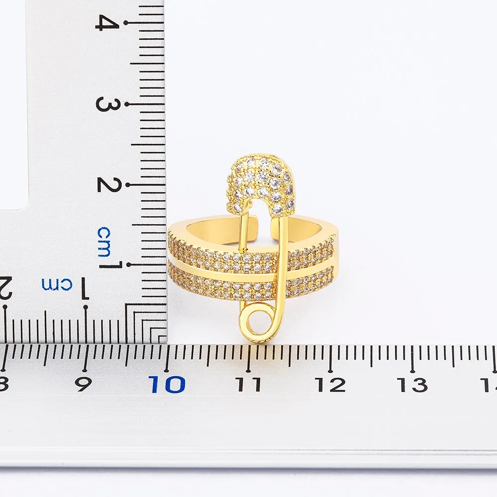 New Trendy Summer Beach Vacation Geometric Zircon Ring