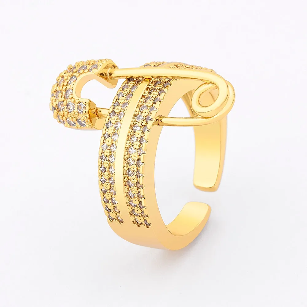 New Trendy Summer Beach Vacation Geometric Zircon Ring