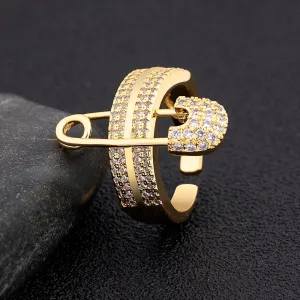 New Trendy Summer Beach Vacation Geometric Zircon Ring