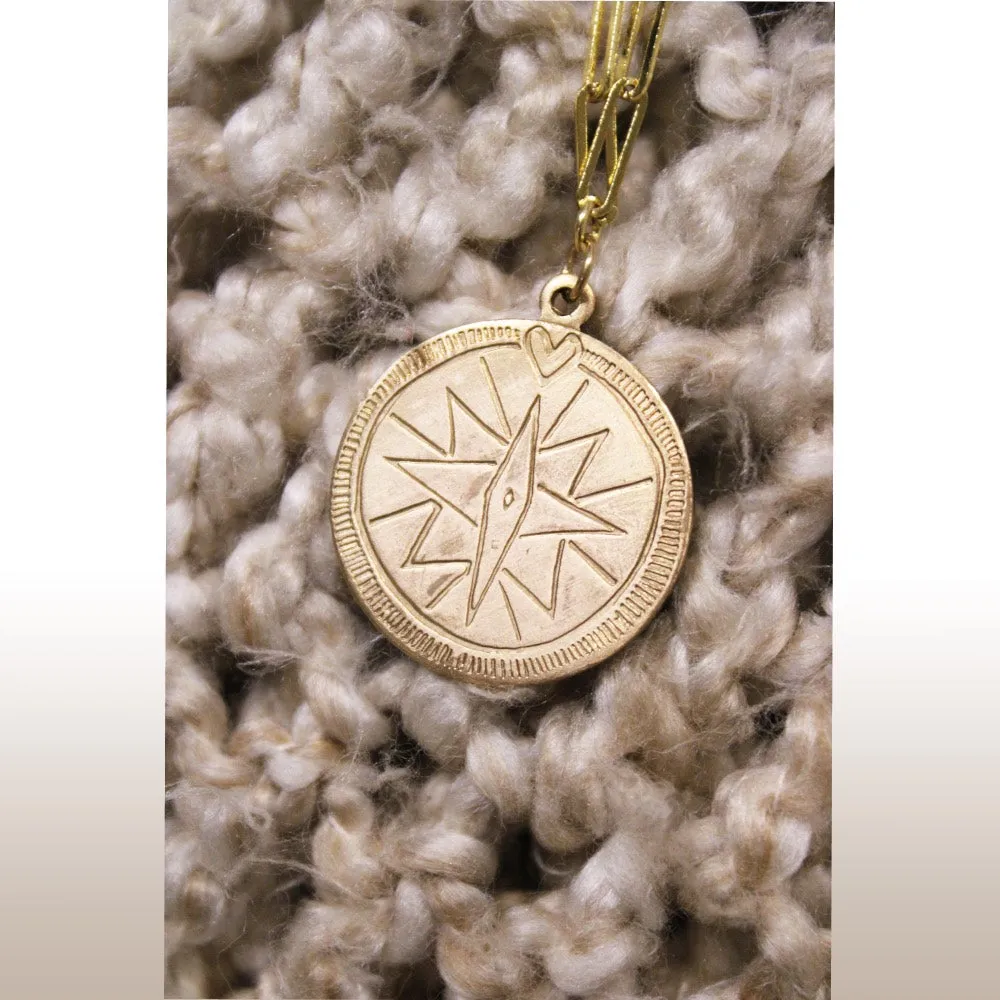 Omni Compass Paperclip Chain Necklace