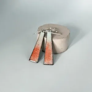Orange and Duck Egg Trapezoid Earrings