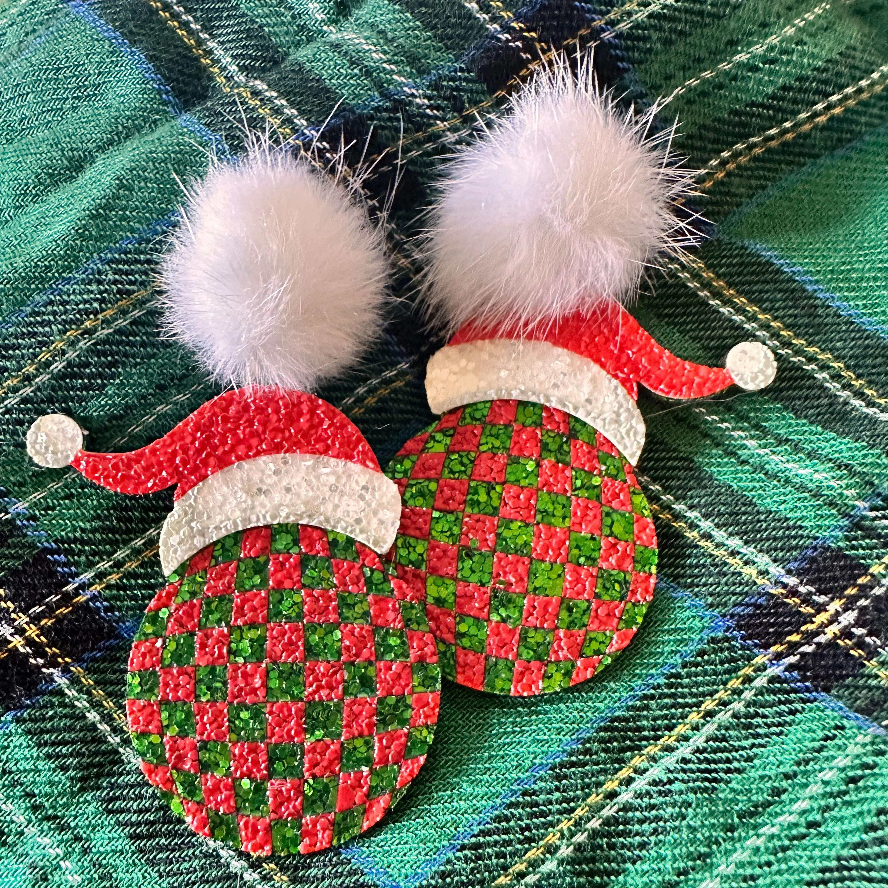 Ornament Santa Hat Earrings