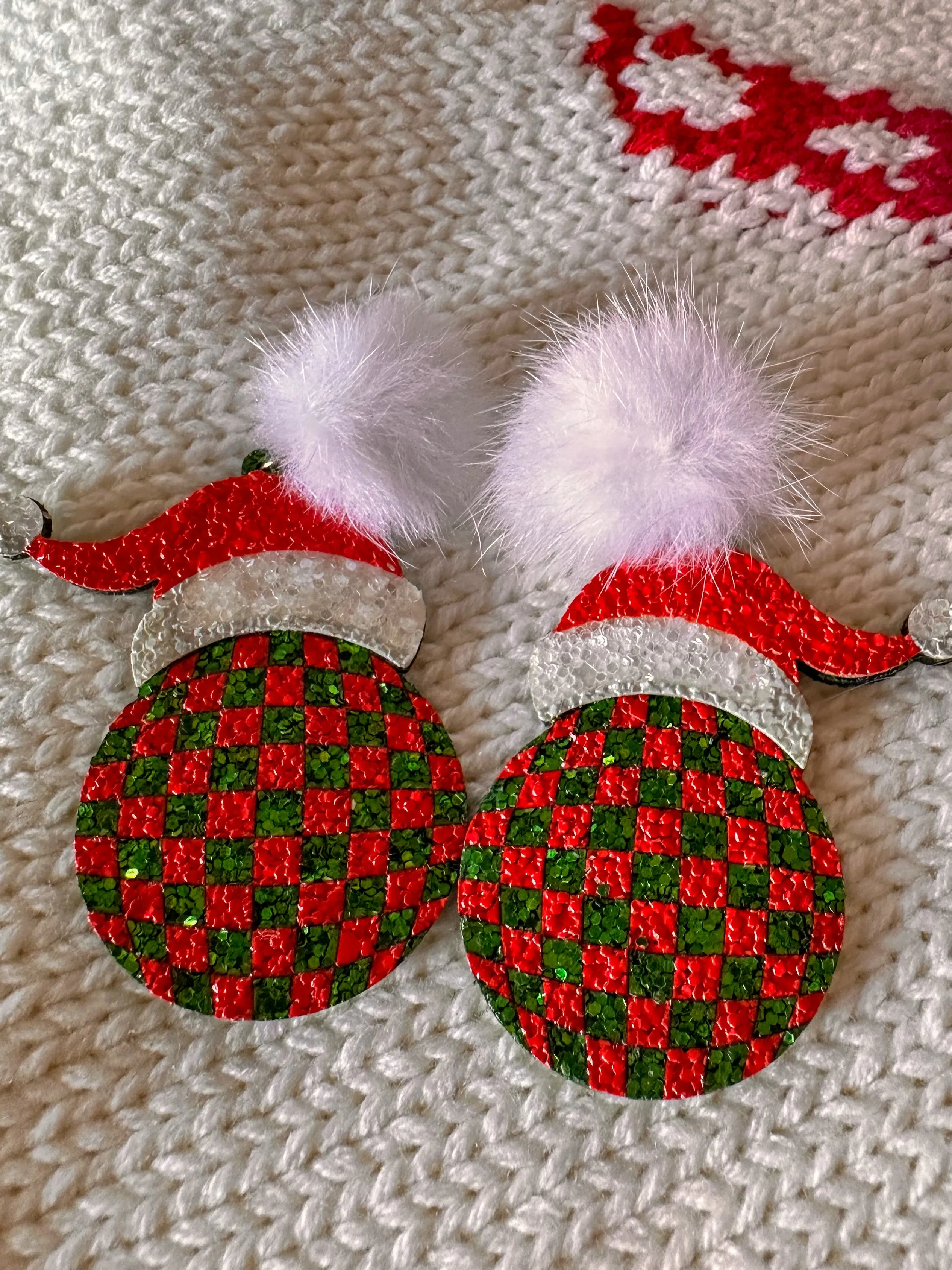 Ornament Santa Hat Earrings