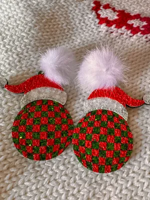 Ornament Santa Hat Earrings