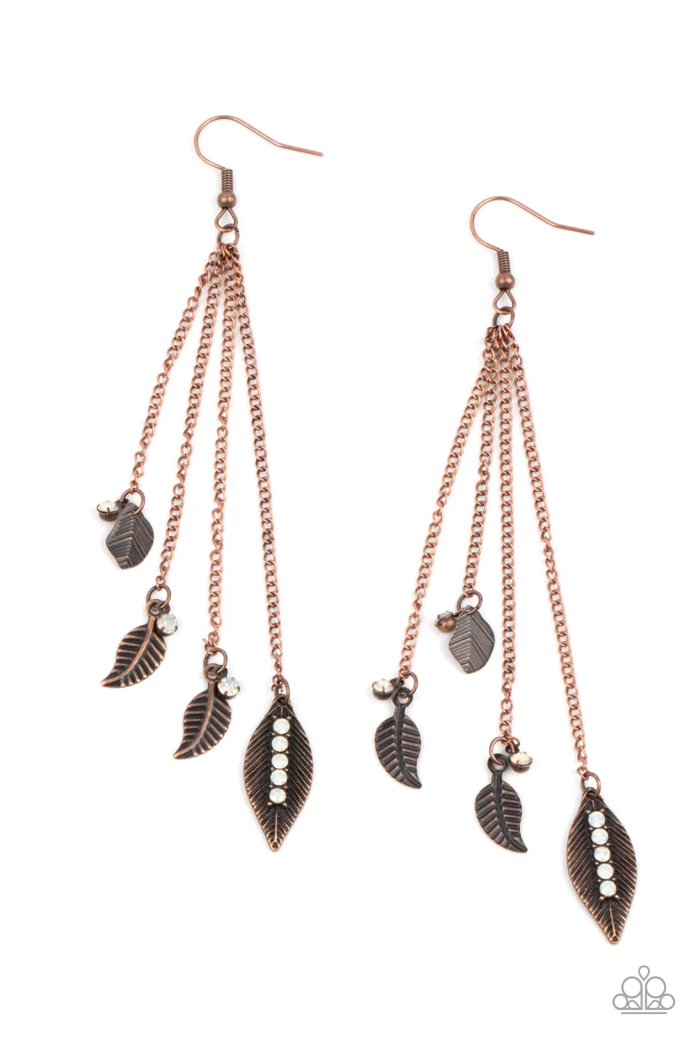 Paparazzi Chiming Leaflets Copper Fishhook Earrings