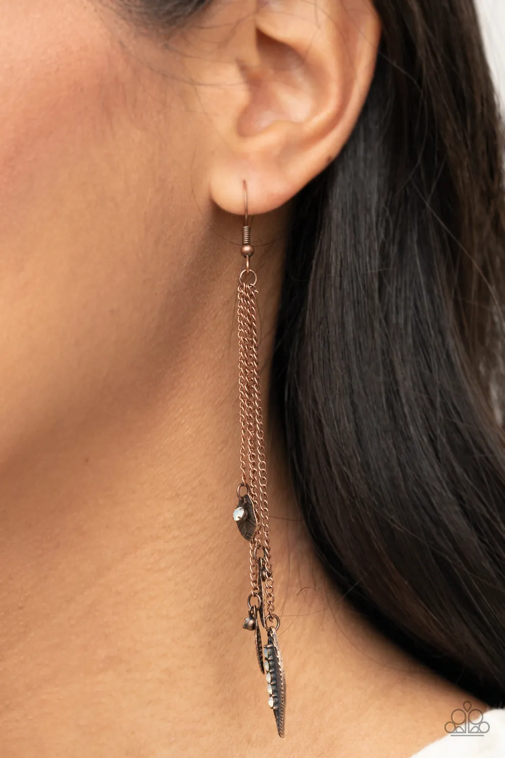 Paparazzi Chiming Leaflets Copper Fishhook Earrings