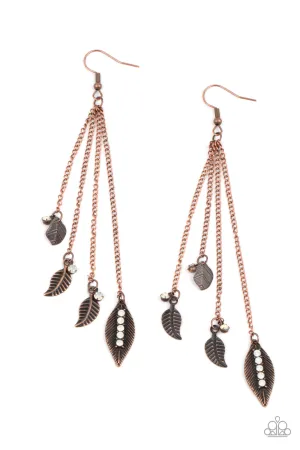 Paparazzi Chiming Leaflets Copper Fishhook Earrings
