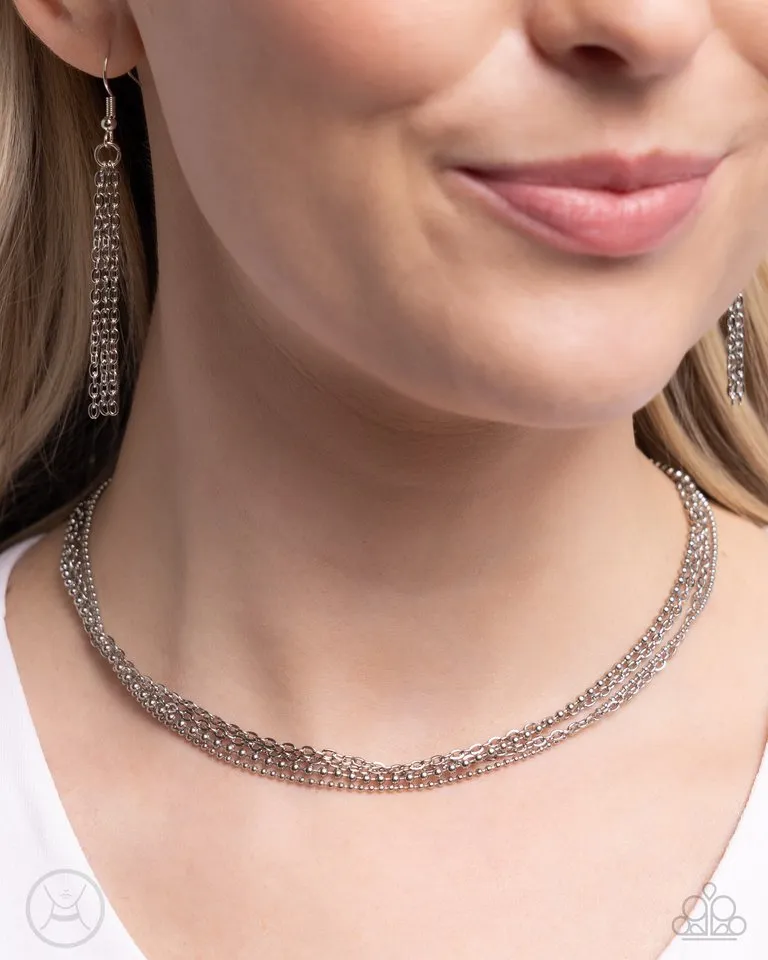 Paparazzi Necklace ~ Industrial Independence - Silver