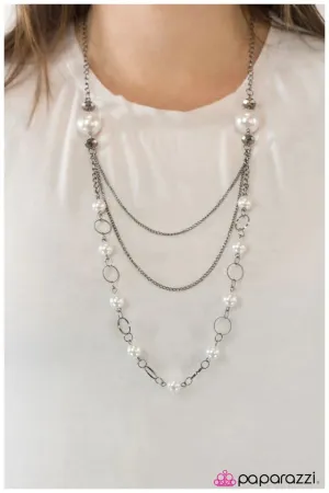 Paparazzi Necklace ~ Keep The Mystery Alive - White
