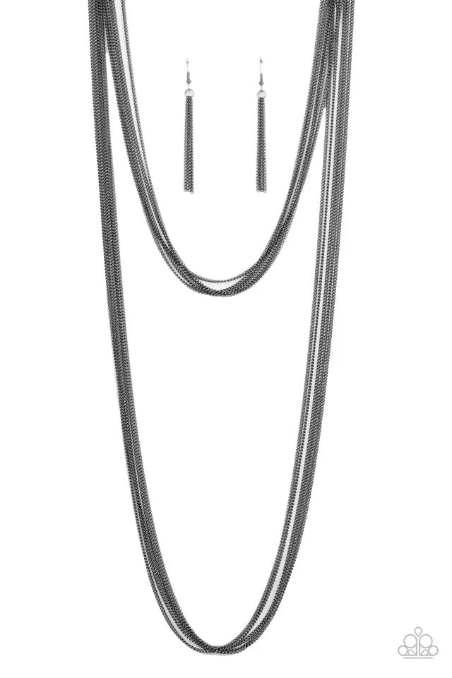 Paparazzi Necklace ~ Save Your TIERS - Black