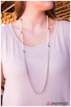 Paparazzi Necklace ~ Tied and True - White