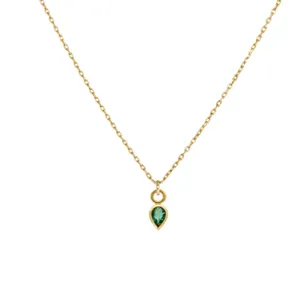 Pear Shape Emerald Gold Necklace