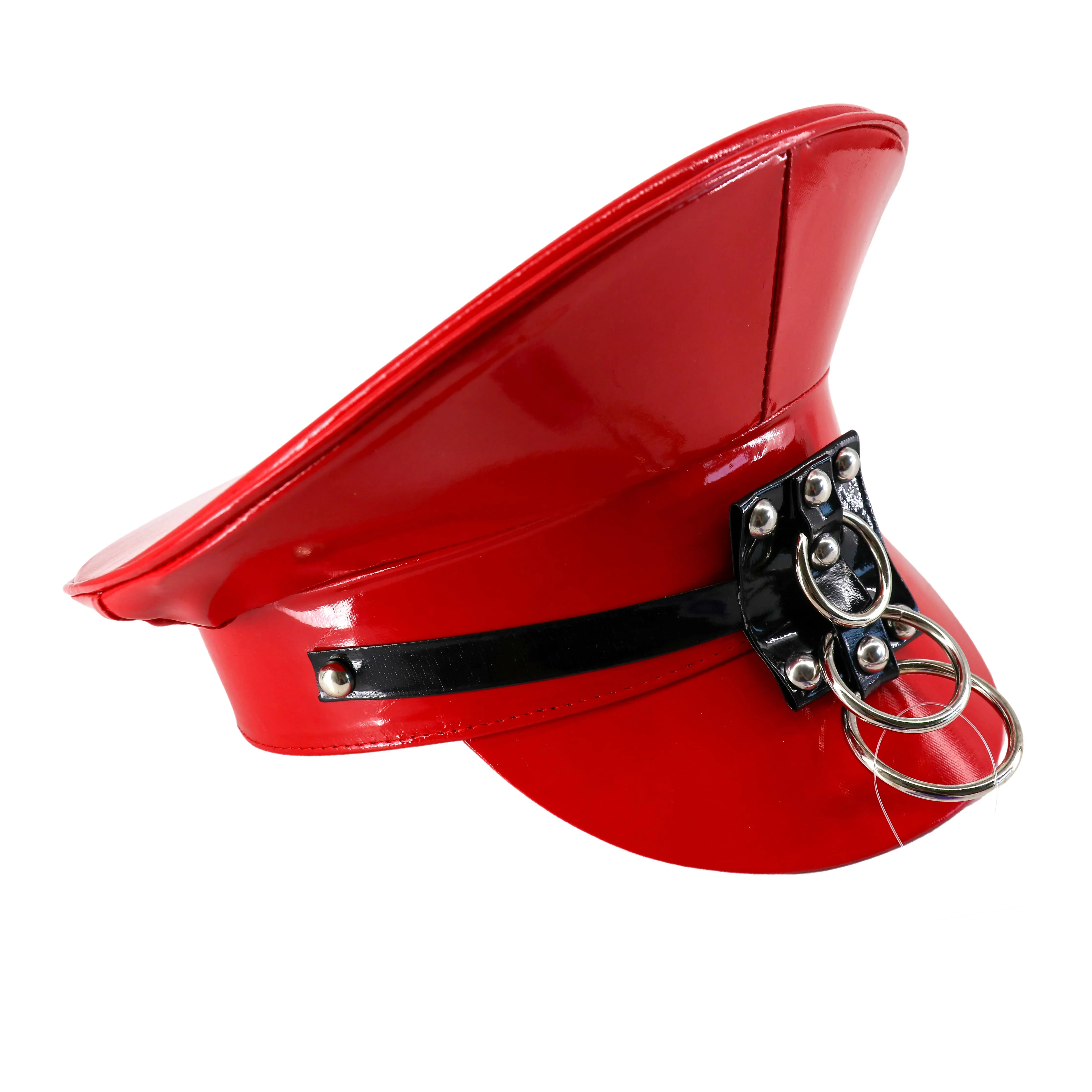 Police Hat with Rings: RED