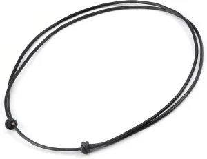 Premium Black Leather Cord Choker Necklace Double Knotted Adjustable Natural Cowrie Shell Necklace for Women Men