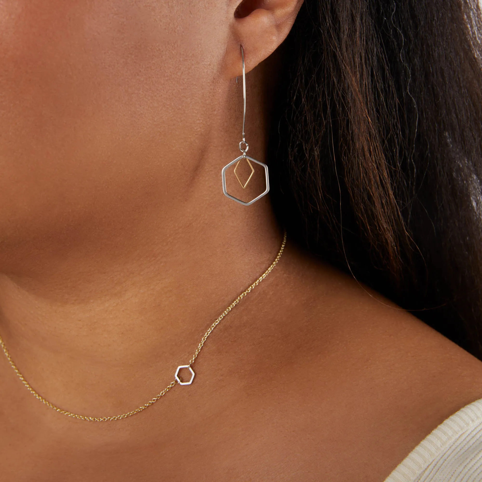 "Le Contour" Mixed Metal Choker Necklace