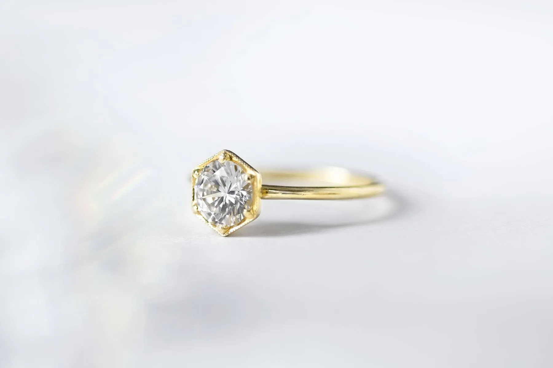 "Selene" Hexagonal Diamond Ring Mount