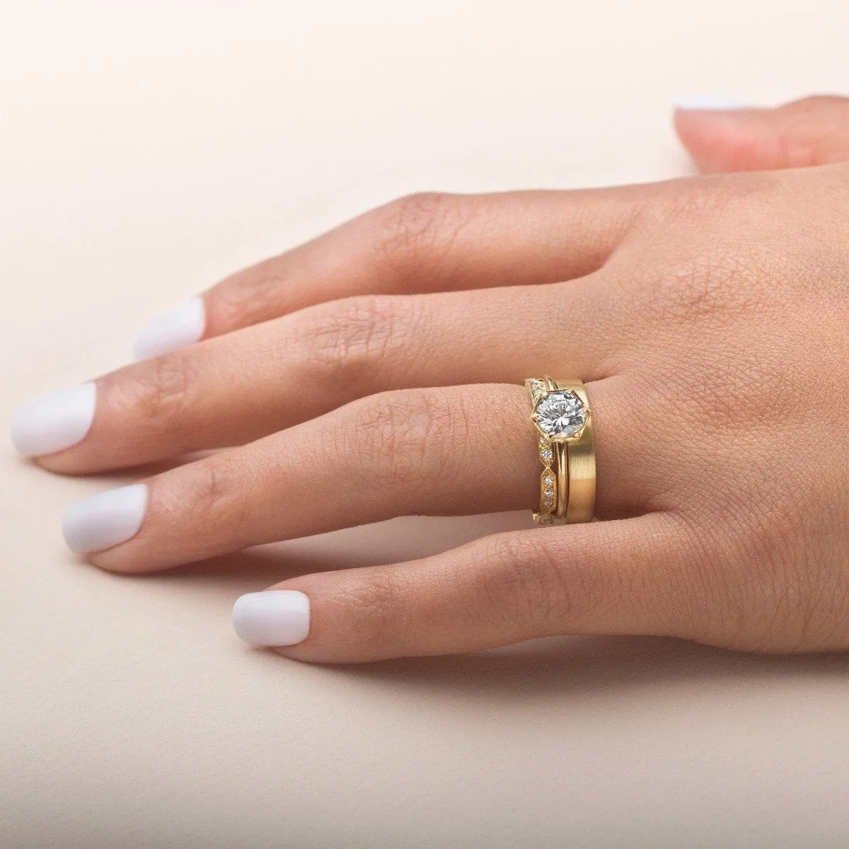 "Selene" Hexagonal Diamond Ring Mount