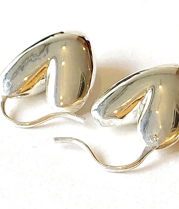 R.ALAGAN/TINY PUFFY HEART HOOPS(SILVER)