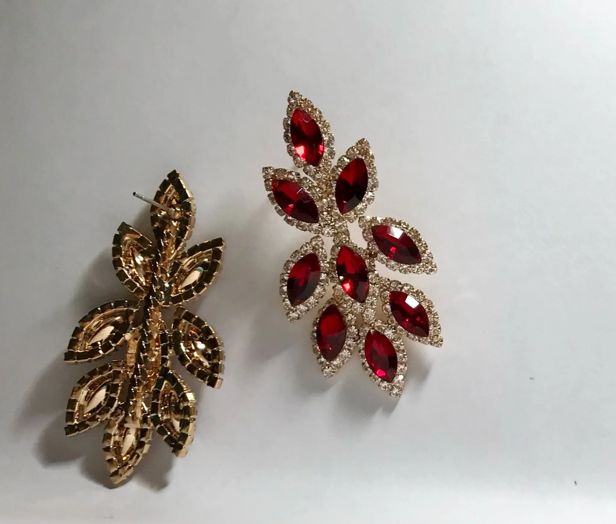 Red Stone Drop Earrings