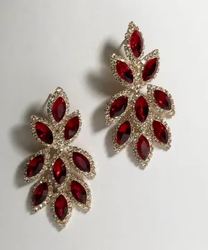 Red Stone Drop Earrings