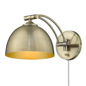 Rey 1 Light Articulating Wall Sconce BRASS WITH BRASS SHADE