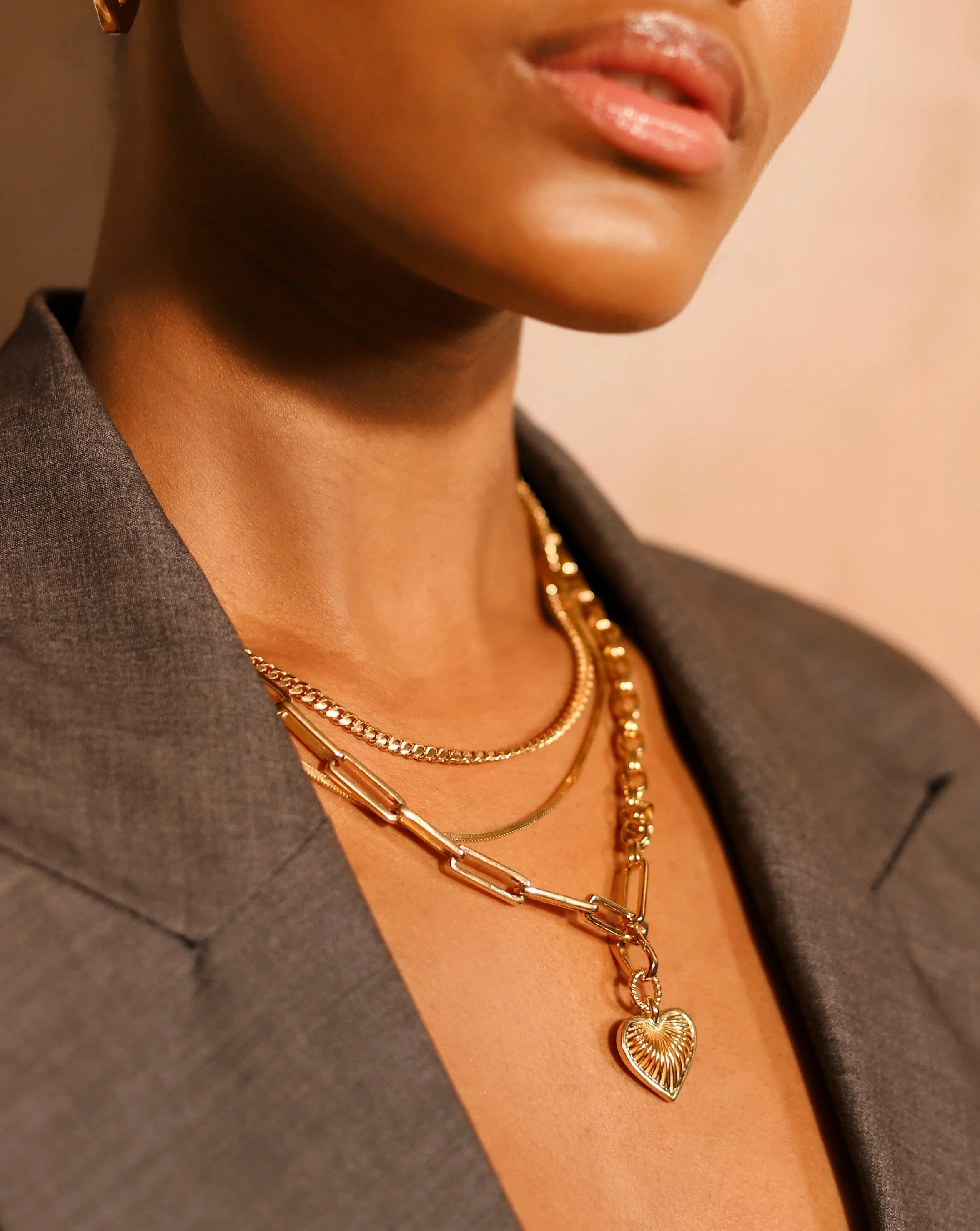 Ridge Heart Axiom Chain Necklace