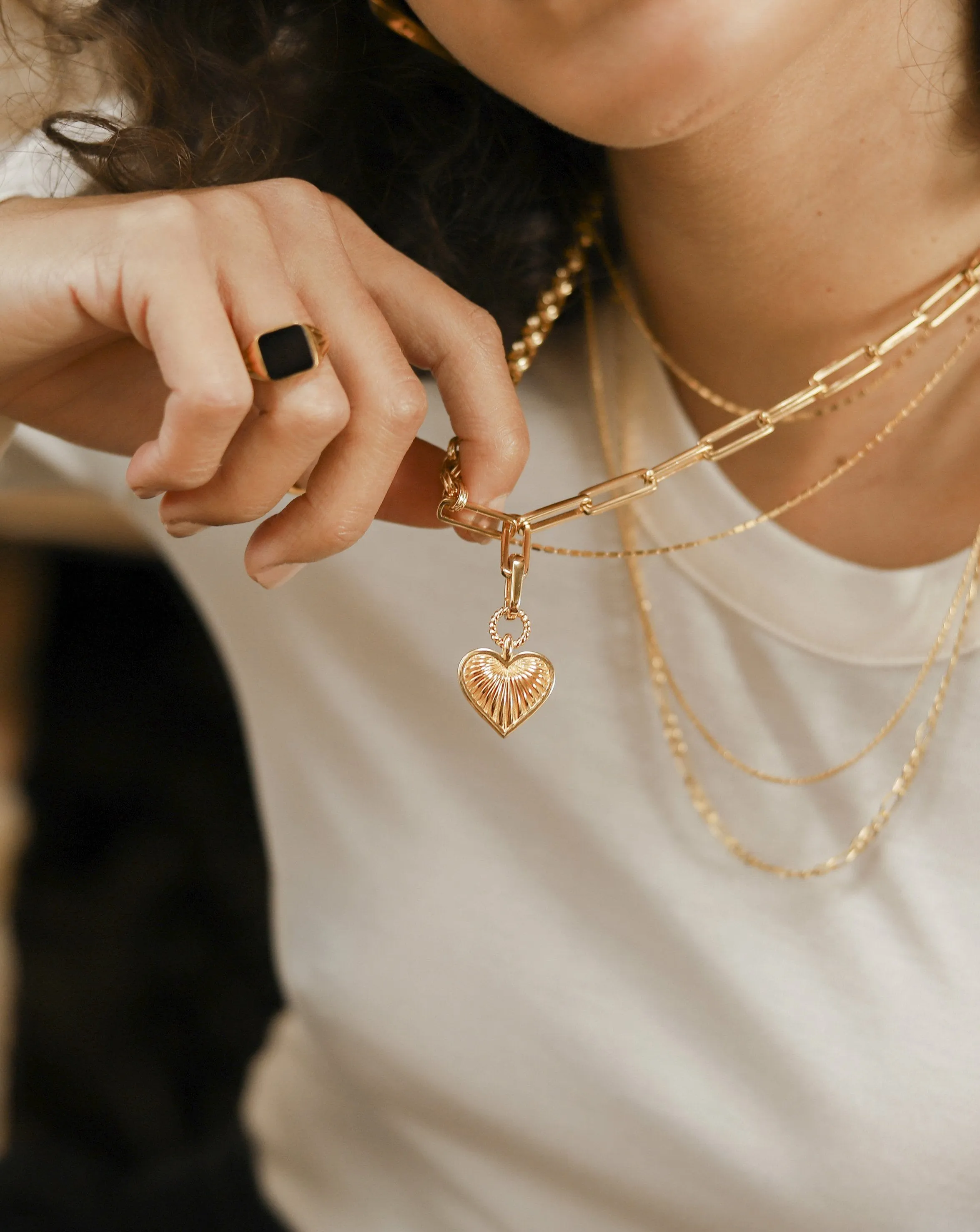 Ridge Heart Axiom Chain Necklace