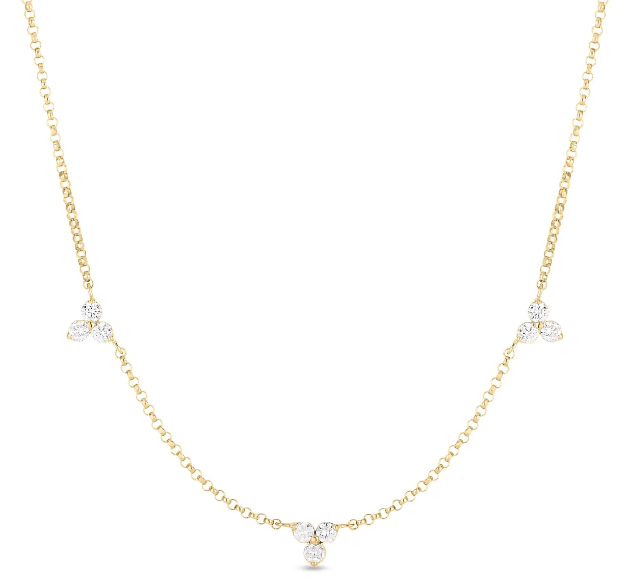 Roberto Coin 18K Diamonds by the Inch Flower Station Necklace