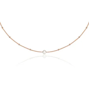 Rose Gold Satellite Single Pearl Choker