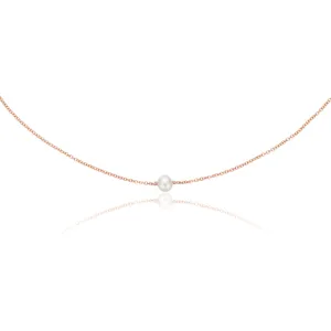 Rose Gold Single Pearl Choker