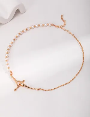 S925 Fluid Design Pearl Necklace