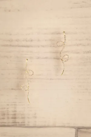 Serpentis | Gold-Plated Crystal Snake Earrings