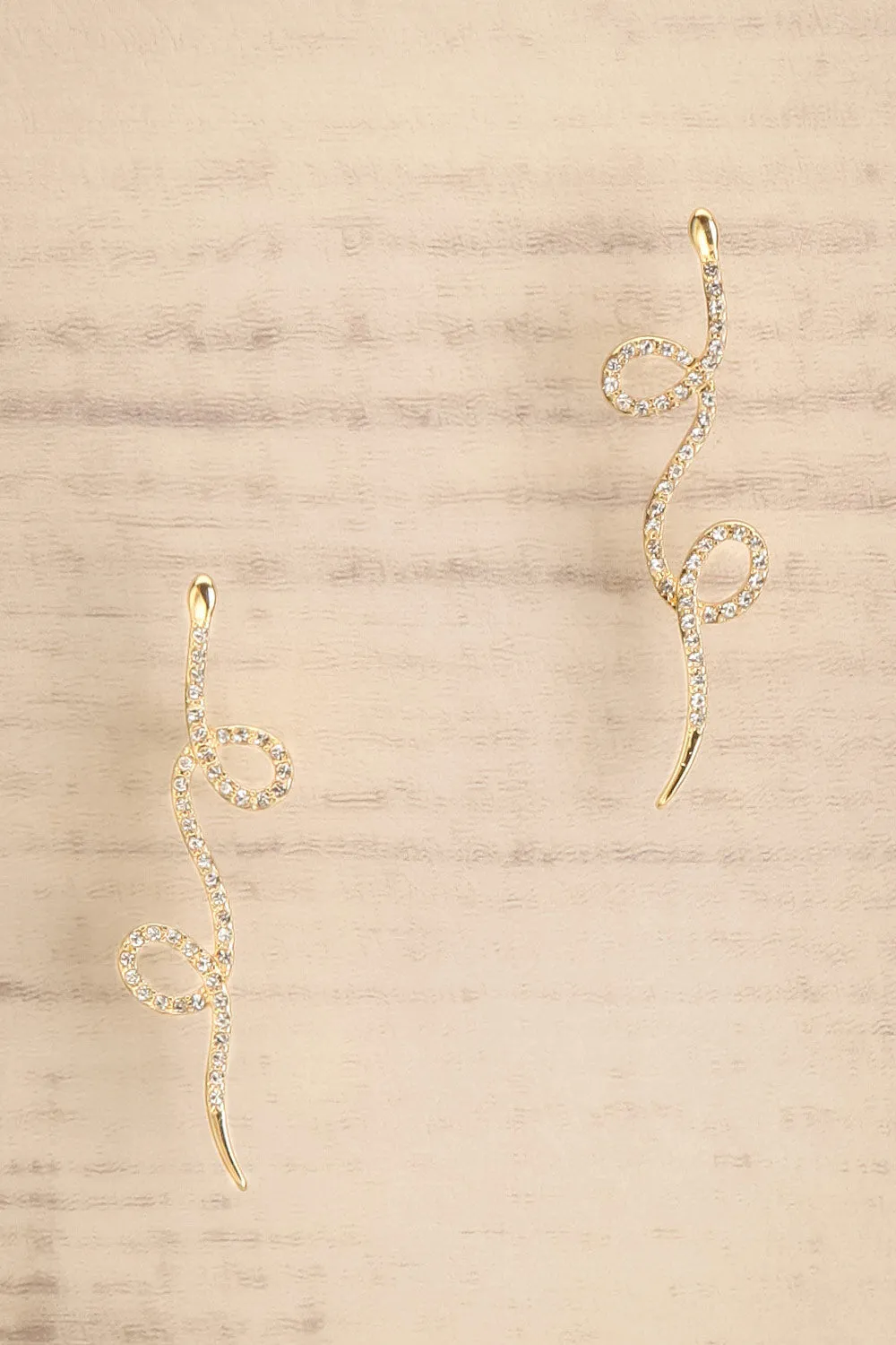 Serpentis | Gold-Plated Crystal Snake Earrings