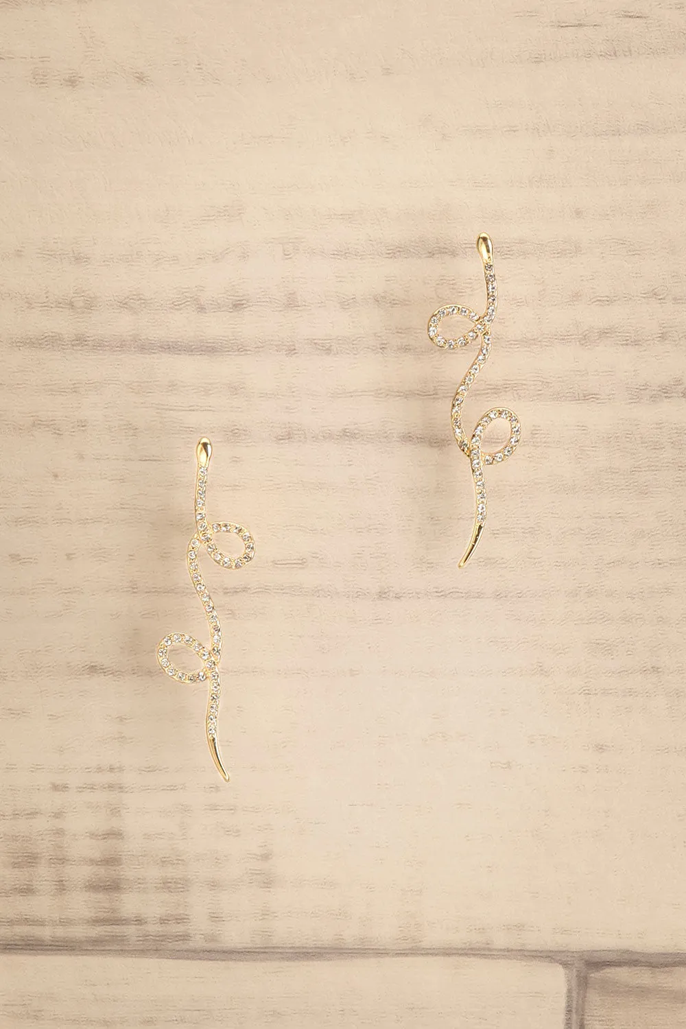 Serpentis | Gold-Plated Crystal Snake Earrings