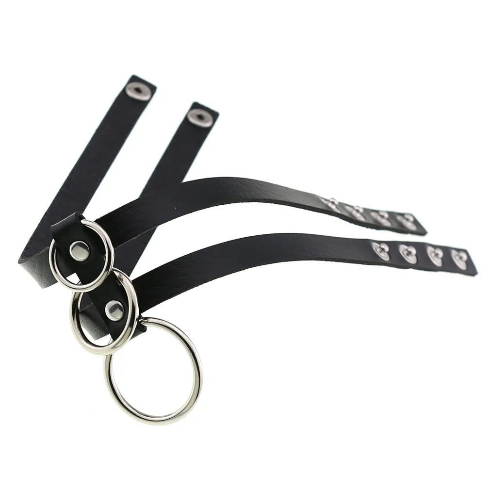 Sexy Layered Choker / Cosplay Necklace with Metal Rings / BDSM Aesthetic Accessories