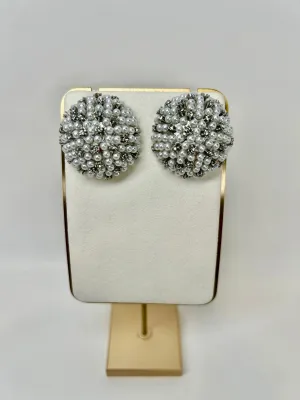 Sienna - Pearl and Crystal Cluster Earrings