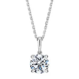 Signature Simulant Diamond 1.00 carat* round brilliant solitaire pendant in 14 carat white gold