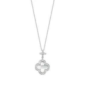Silver & Co Mother of Pearl Cubic Zirconia Clover Pendant SPG0069