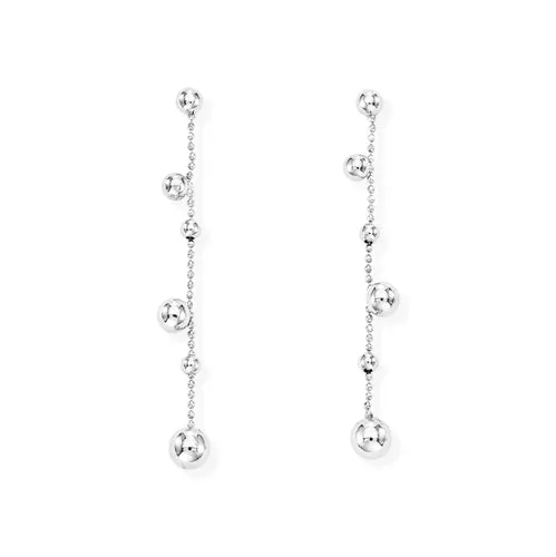Silver Beaded Ball Earrings | Amen