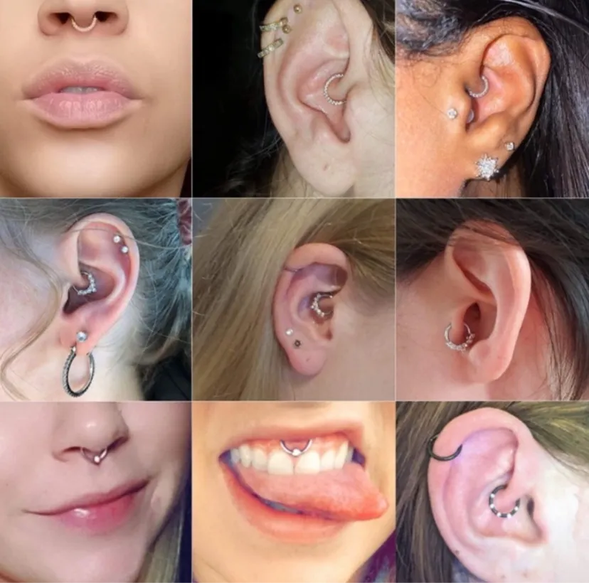 Silver Clicker Septum and Tragus Hoop