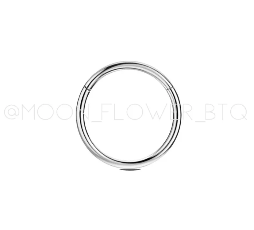 Silver Clicker Septum and Tragus Hoop