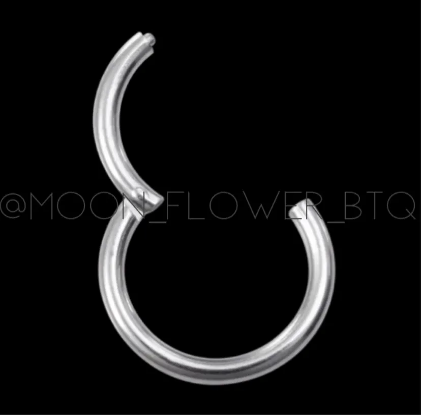 Silver Clicker Septum and Tragus Hoop
