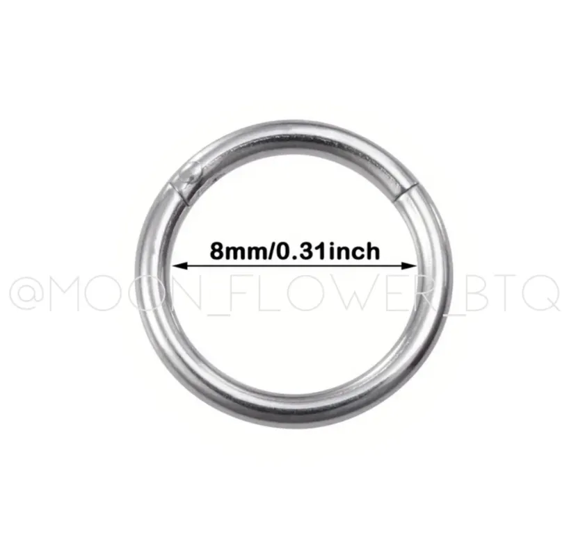 Silver Clicker Septum and Tragus Hoop