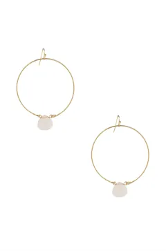 Simply Elegant - Single Stone Hoop Earrings with Tear Drop